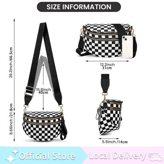 Crossbody Checkered Bum Bag